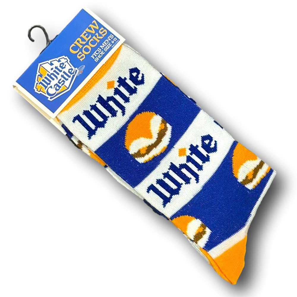 3/$20 White Castle Fast Food Funny Novelty Crew Socks - NWT - Picture 2 of 2
